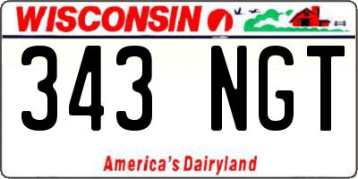 WI license plate 343NGT