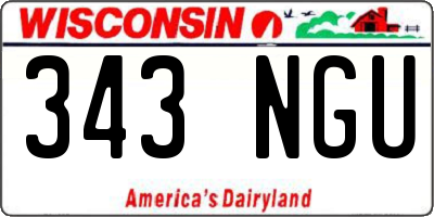 WI license plate 343NGU