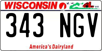 WI license plate 343NGV