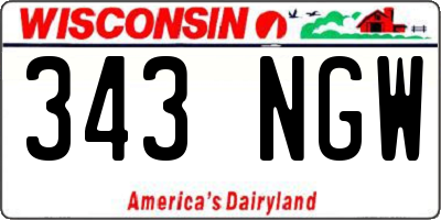 WI license plate 343NGW
