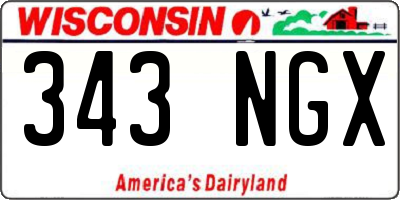 WI license plate 343NGX