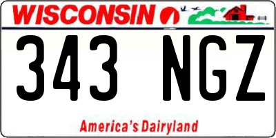 WI license plate 343NGZ