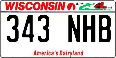 WI license plate 343NHB