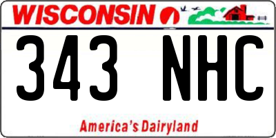 WI license plate 343NHC