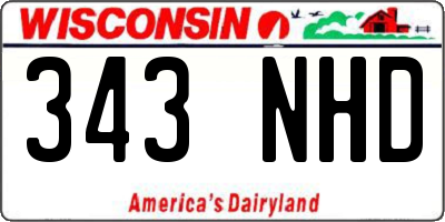 WI license plate 343NHD