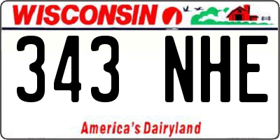 WI license plate 343NHE