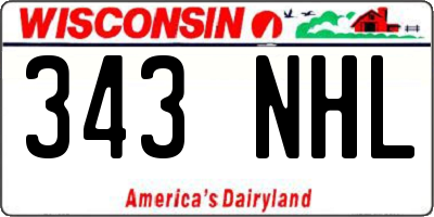 WI license plate 343NHL