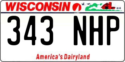 WI license plate 343NHP