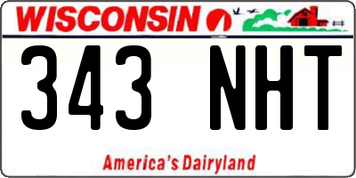 WI license plate 343NHT