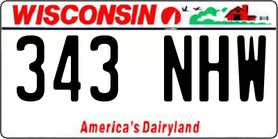 WI license plate 343NHW
