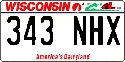 WI license plate 343NHX