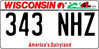 WI license plate 343NHZ