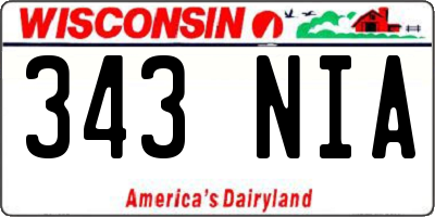WI license plate 343NIA