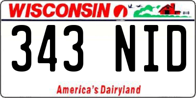 WI license plate 343NID