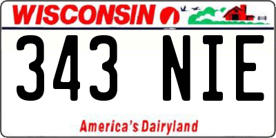 WI license plate 343NIE
