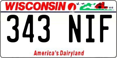 WI license plate 343NIF