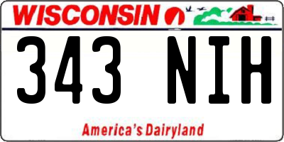 WI license plate 343NIH