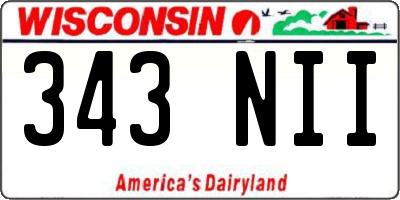 WI license plate 343NII