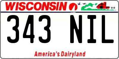 WI license plate 343NIL
