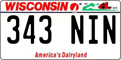 WI license plate 343NIN