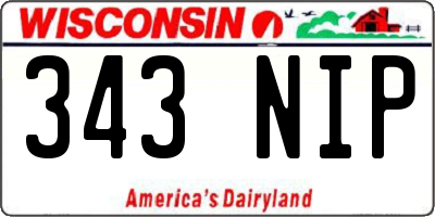 WI license plate 343NIP