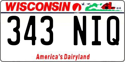 WI license plate 343NIQ