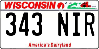WI license plate 343NIR