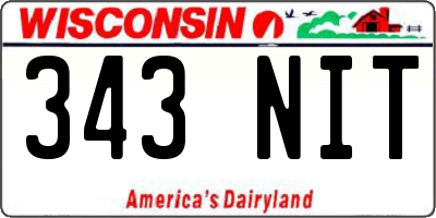 WI license plate 343NIT