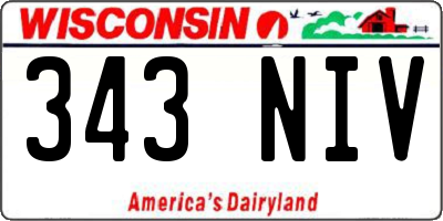 WI license plate 343NIV
