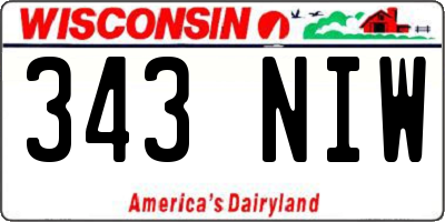 WI license plate 343NIW