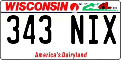 WI license plate 343NIX
