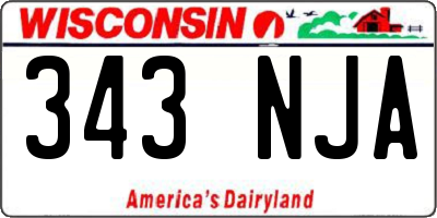 WI license plate 343NJA