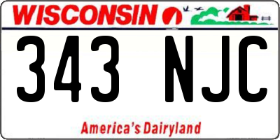 WI license plate 343NJC