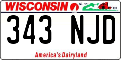 WI license plate 343NJD