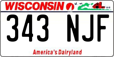 WI license plate 343NJF