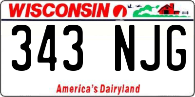 WI license plate 343NJG