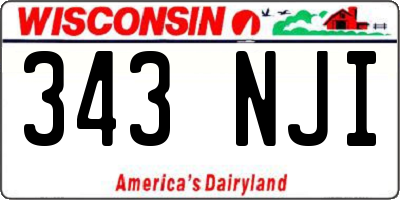 WI license plate 343NJI