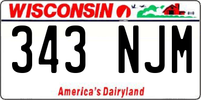 WI license plate 343NJM