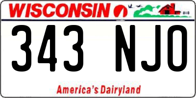 WI license plate 343NJO