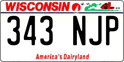 WI license plate 343NJP