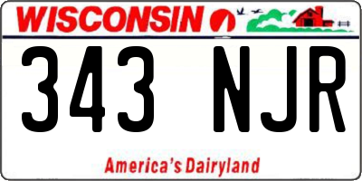 WI license plate 343NJR