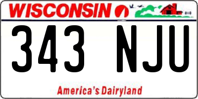 WI license plate 343NJU