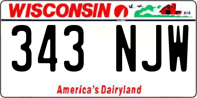 WI license plate 343NJW