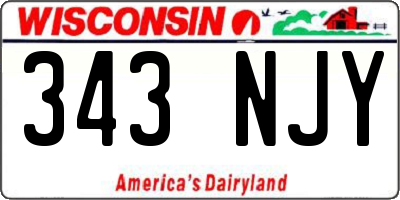WI license plate 343NJY