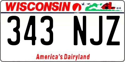 WI license plate 343NJZ