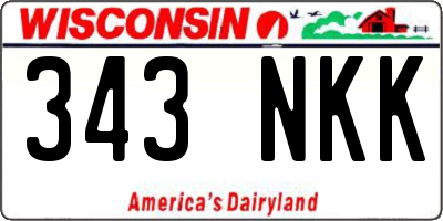 WI license plate 343NKK