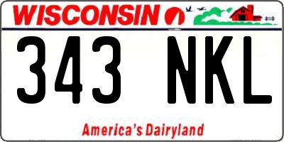 WI license plate 343NKL
