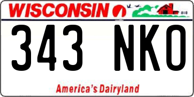 WI license plate 343NKO