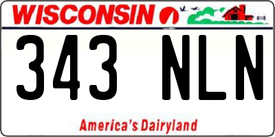 WI license plate 343NLN