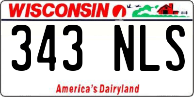 WI license plate 343NLS